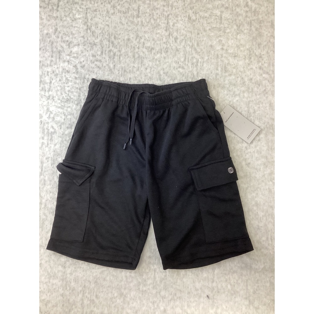 Balance Collection Boys Black Cargo Shorts Size S 8 Elastic‎ Waist 680557BK NEW